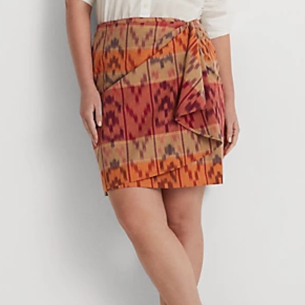 Ralph Lauren Geo Motif Wrap Skirt